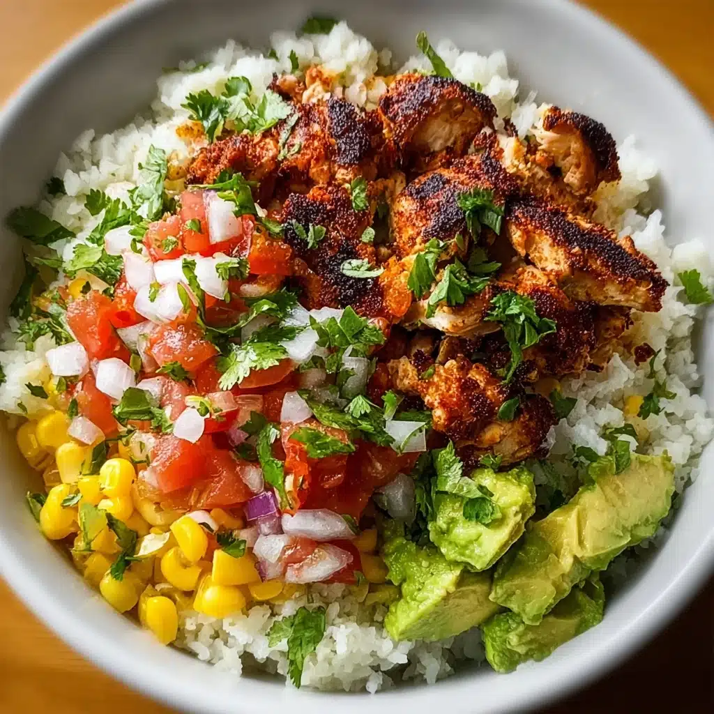 Cauliflower Rice Chicken Burrito Bowl Recipe - Recipe Image