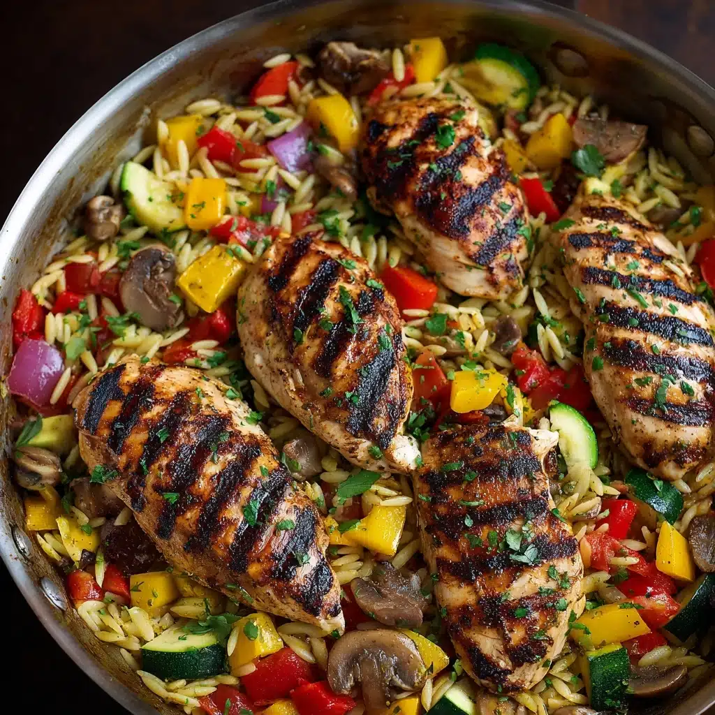 Easy Balsamic Chicken & Veggie Orzo Recipe - Recipe Image