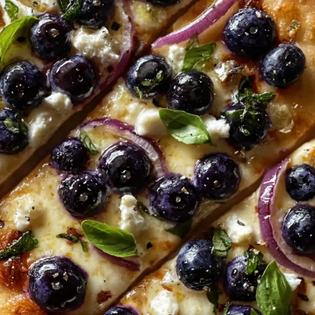 Blueberry Feta & Honey Caramelized Onion Naan Pizza Recipe - Recipe Image