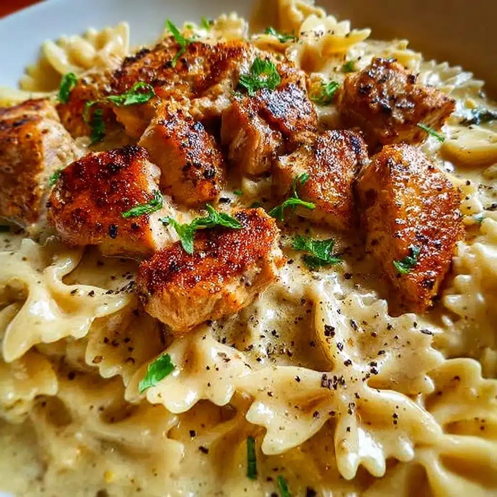 Creamy Cajun Chicken Bowtie Pasta Skillet Recipe - Recipe Image