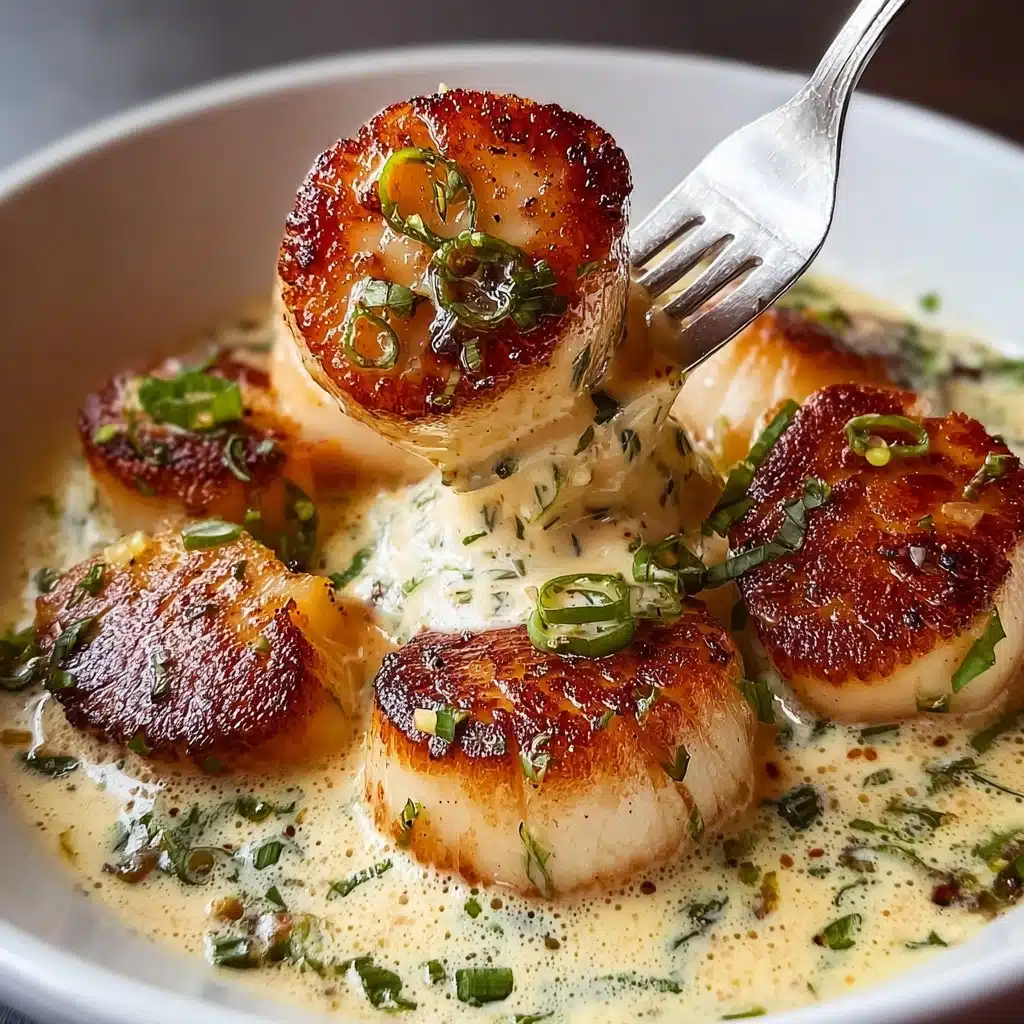 Seared Scallops with Spicy Cajun Cream Sauce Recipe - Recipe Image
