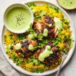 Peruvian Chicken and Rice with Green Sauce Recipe