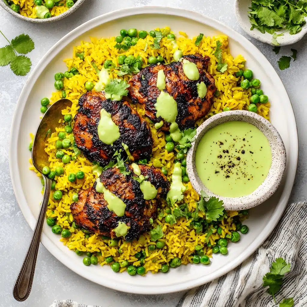 Peruvian Chicken and Rice with Green Sauce Recipe - Recipe Image