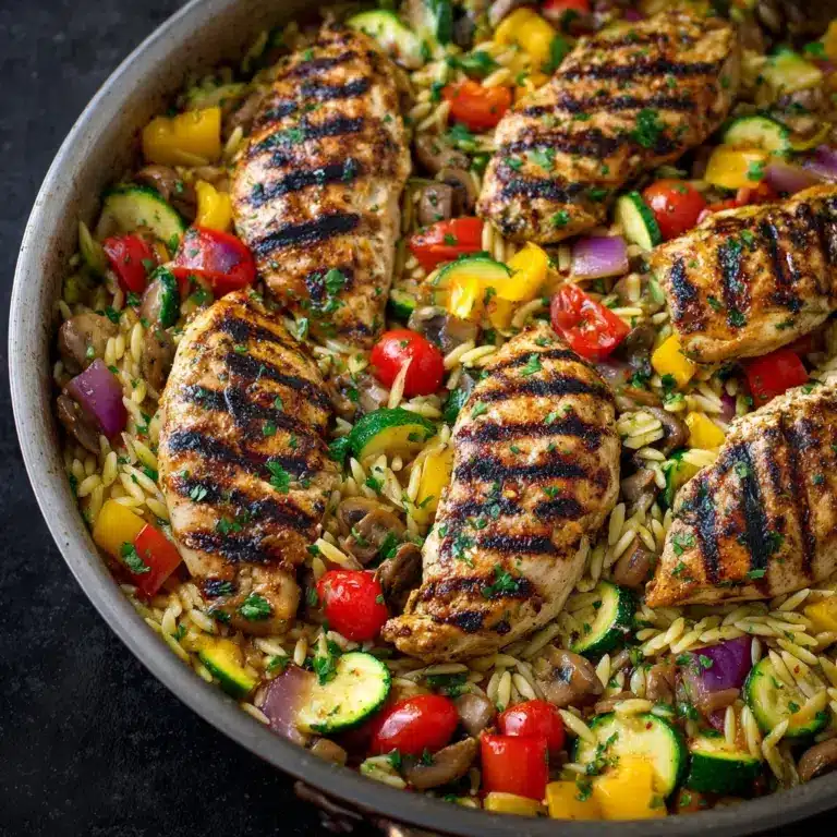 Easy Balsamic Chicken & Veggie Orzo Recipe