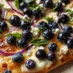Blueberry Feta & Honey Caramelized Onion Naan Pizza Recipe