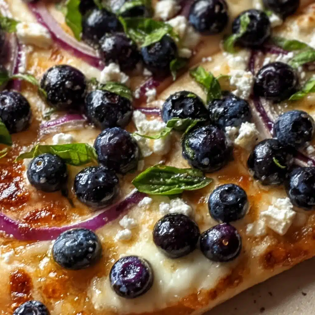 Blueberry Feta & Honey Caramelized Onion Naan Pizza Recipe - Recipe Image