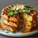 Spicy Cheddar Jalapeño Cornbread Waffles Recipe