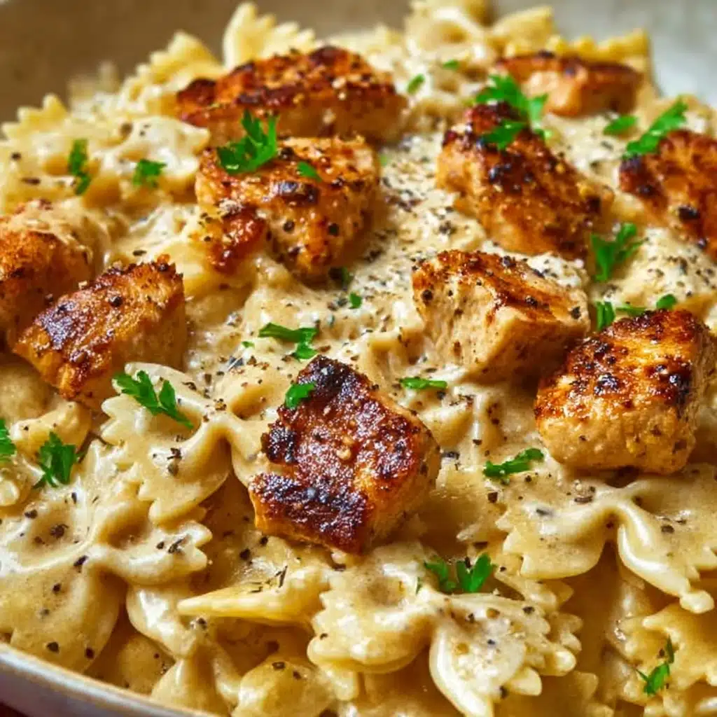 Creamy Cajun Chicken Bowtie Pasta Skillet Recipe - Recipe Image