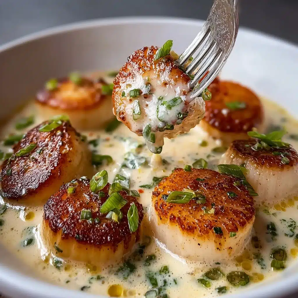 Seared Scallops with Spicy Cajun Cream Sauce Recipe - Recipe Image