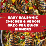 Easy Balsamic Chicken & Veggie Orzo Recipe
