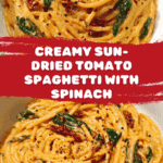 Spaghetti & Spinach with Sun-Dried Tomato Cream Sauce Recipe