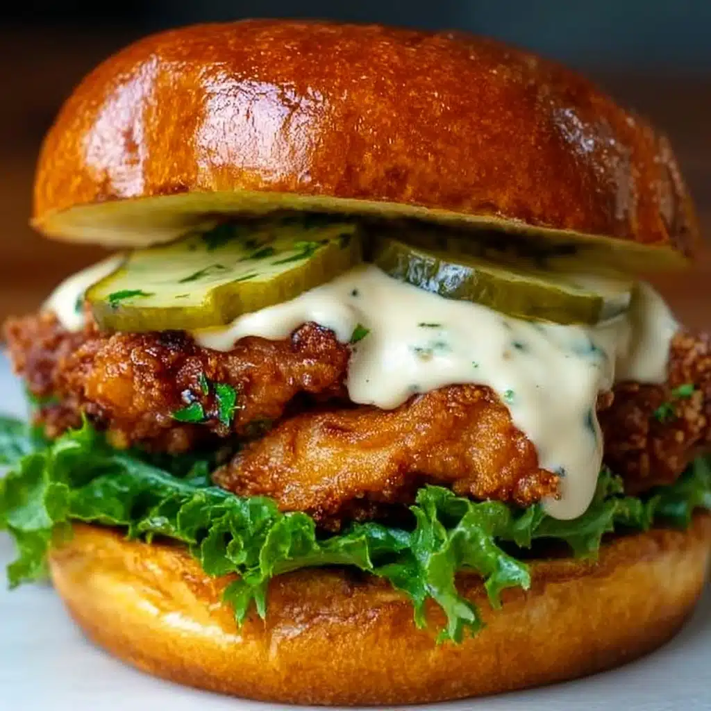 Spicy Chicken Sandwich with Creamy Homemade Sauce Recipe - Recipe Image