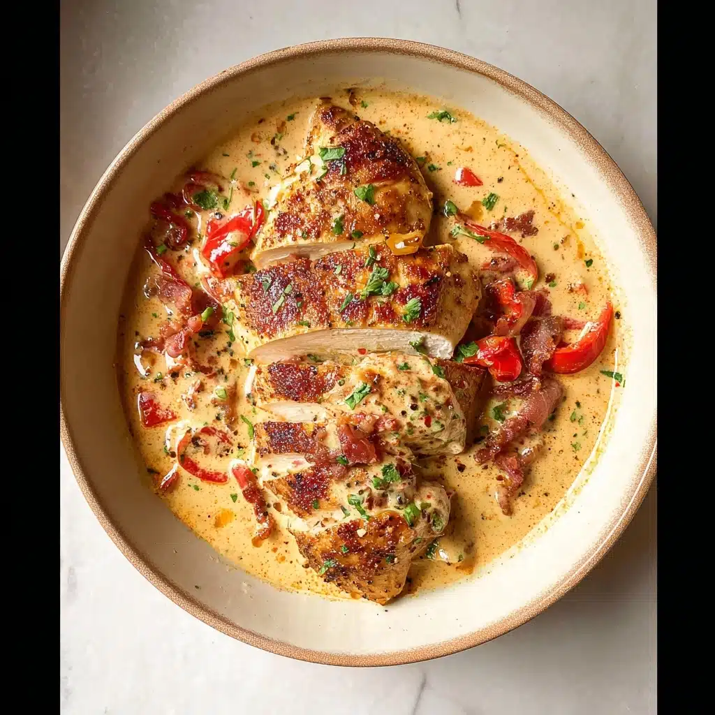 Creamy Garlic Red Pepper Chicken Recipe - Recipe Image