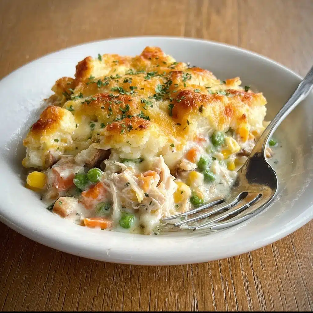 Easy Chicken Cobbler Dinner Casserole Recipe - Recipe Image