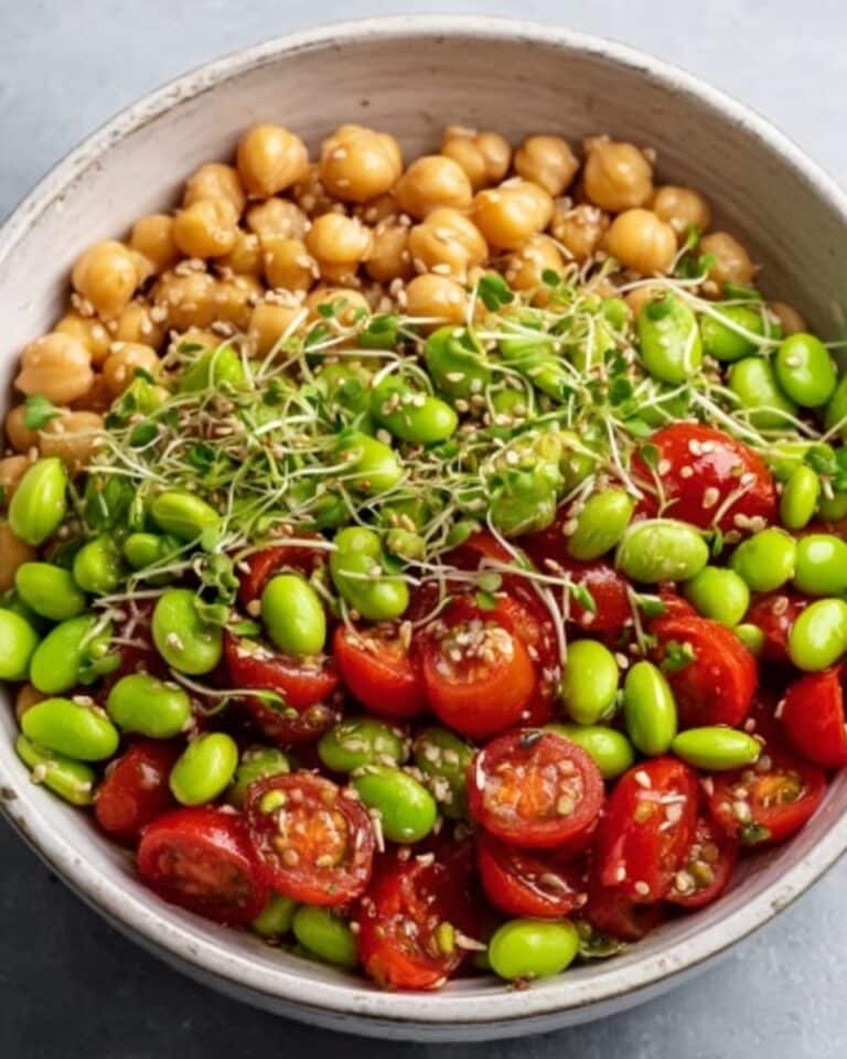 Chickpea Edamame Salad with Ginger Sesame Vinaigrette Recipe