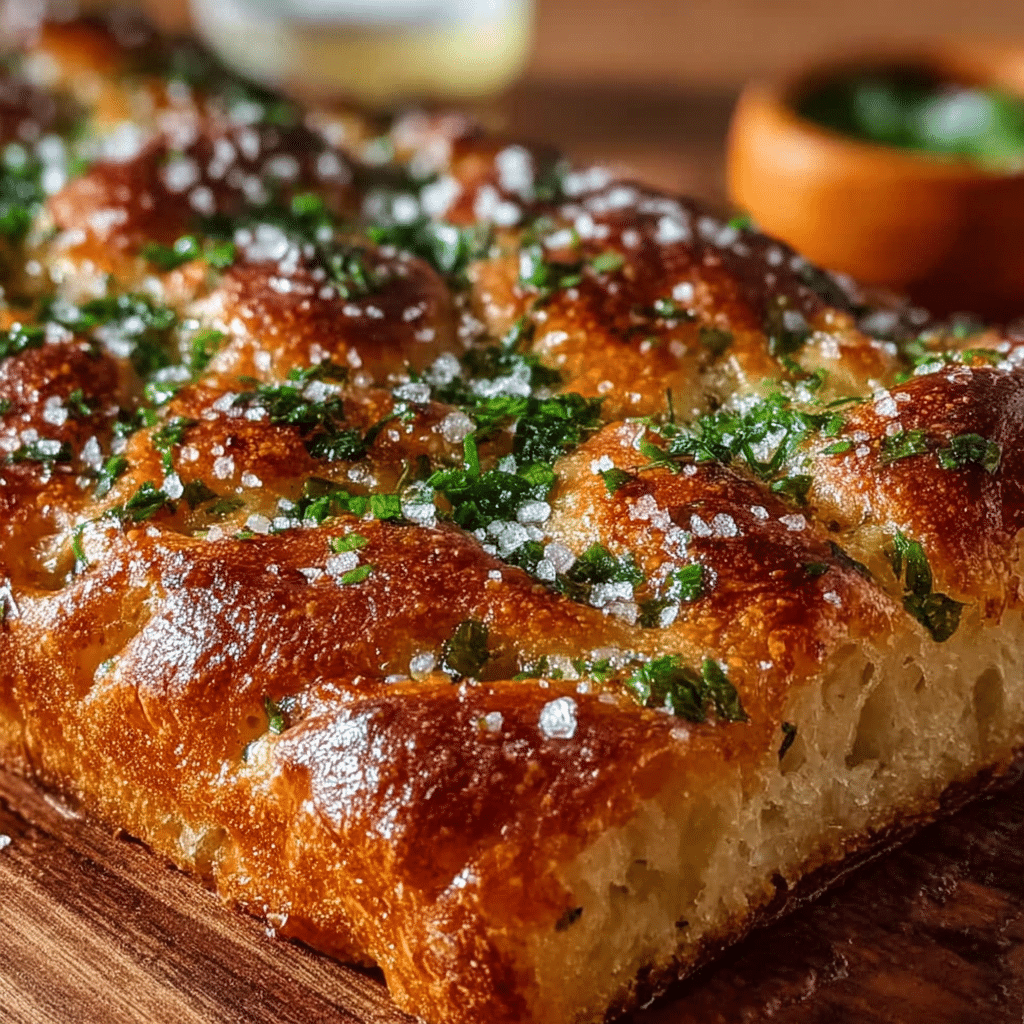 Garlic Parmesan Focaccia Bread Recipe - Recipe Image