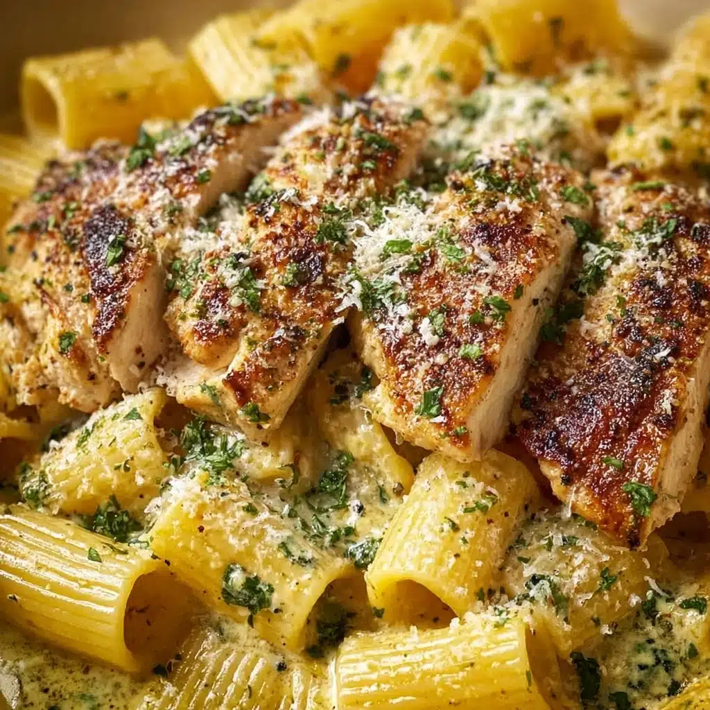 Creamy Parmesan Chicken with Rigatoni Pasta Recipe - Recipe Image
