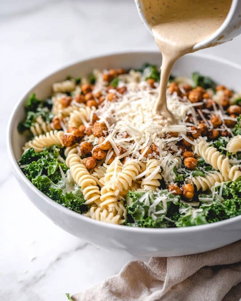 Kale Caesar Pasta Salad Recipe