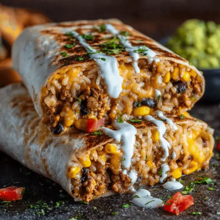 CHEESY GROUND CHICKEN & RICE BURRITOS Recipe