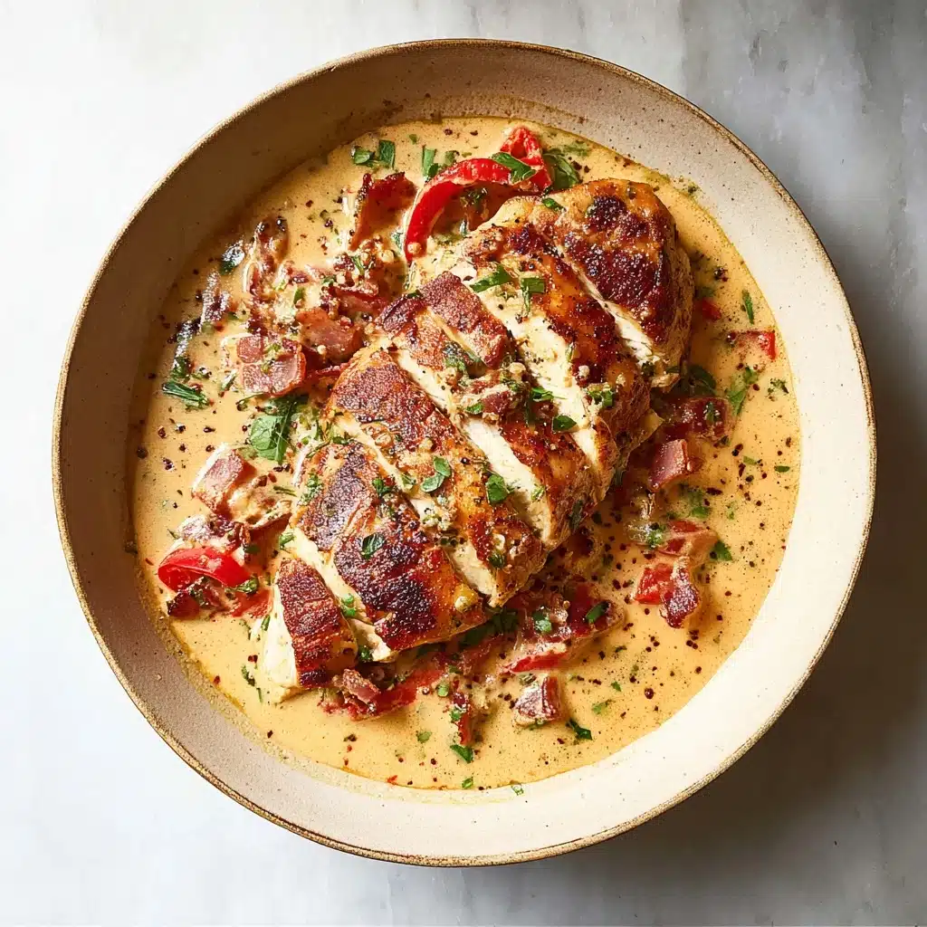 Creamy Garlic Red Pepper Chicken Recipe - Recipe Image