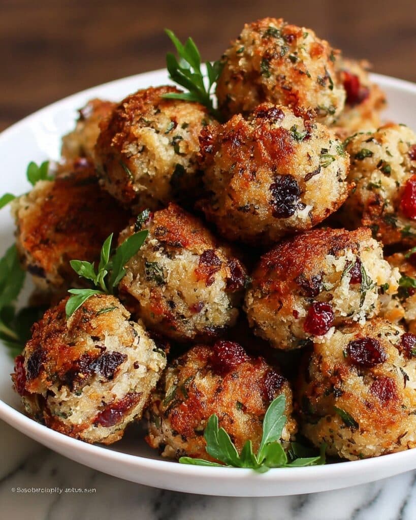 Cranberry Turkey Stuffing Balls Recipe