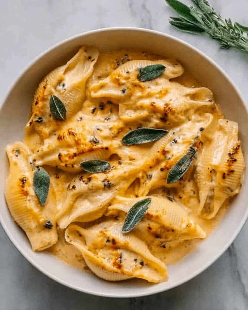 Pumpkin & Gouda Stuffed Shells with Brown Butter & Sage Alfredo Recipe