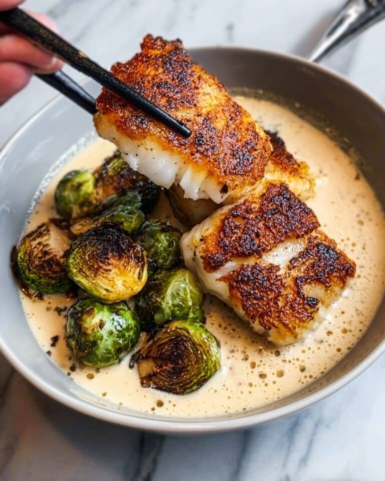 Lemon Garlic Butter Cod Bowls with Roasted Brussels Sprouts Recipe