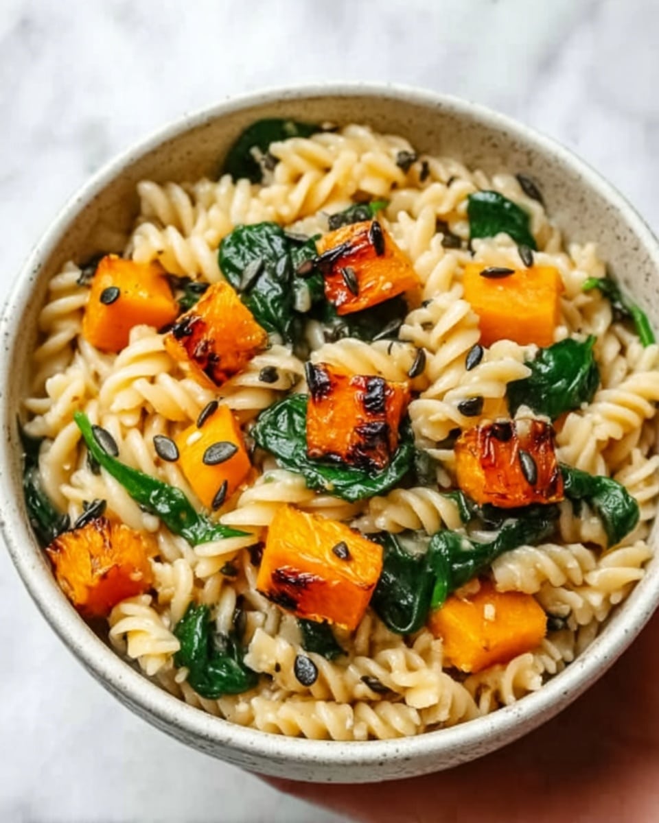 Creamy Orzo with Roasted Butternut Squash and Spinach Recipe