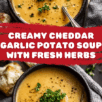 Hearty Cheddar Garlic Herb Potato Soup Recipe