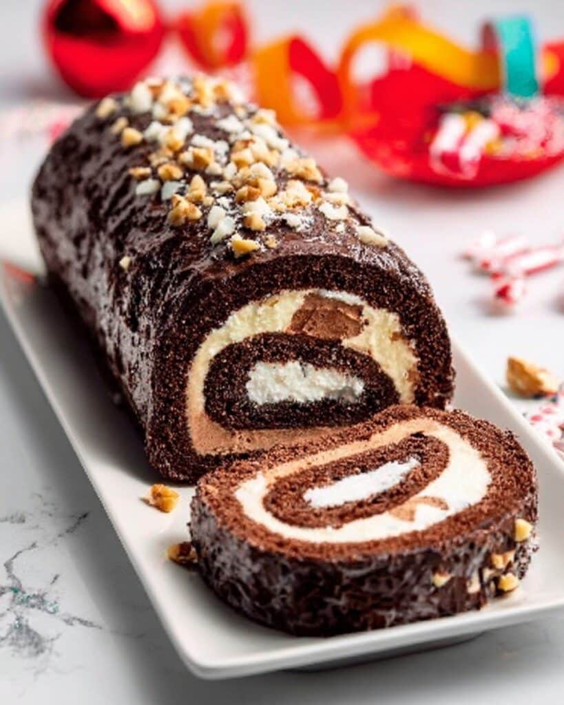 Chocolate Bourbon Pecan Swiss Roll Recipe