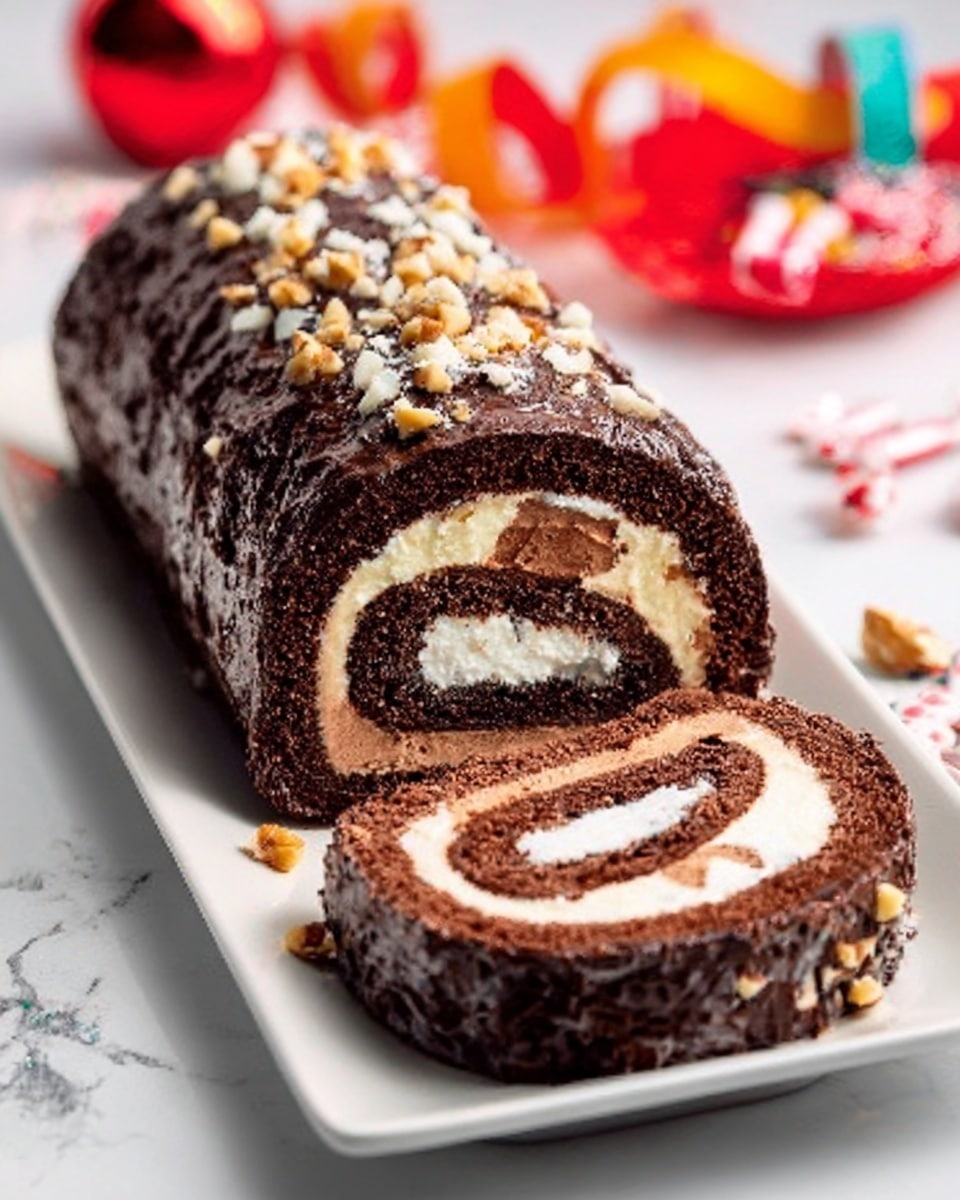 Chocolate Bourbon Pecan Swiss Roll Recipe