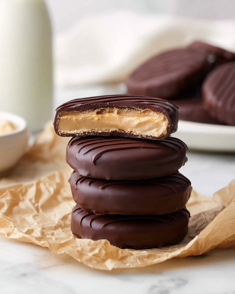 Tagalong Cookies (Peanut Butter Filled Chocolate-Coated Cookies) Recipe