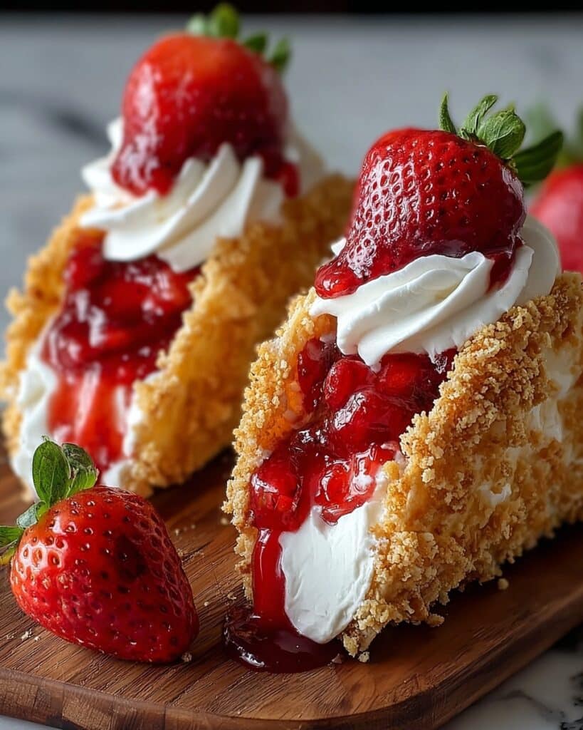 Strawberry Crunch Cheesecake Tacos Recipe