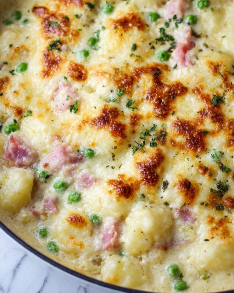 Creamy Gnocchi with Ham and Peas Recipe