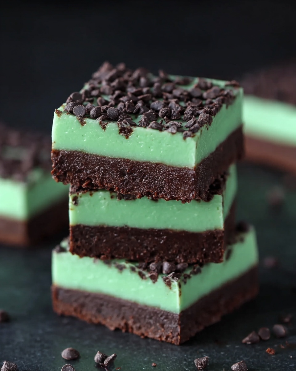 Mint Chocolate Chip Fudge Brownie Squares Recipe