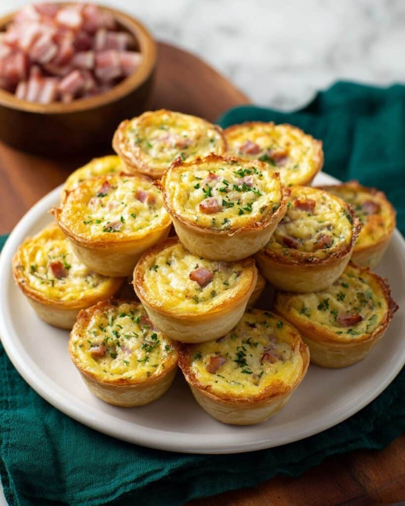 Mini Ham and Cheddar Quiche Cups Recipe