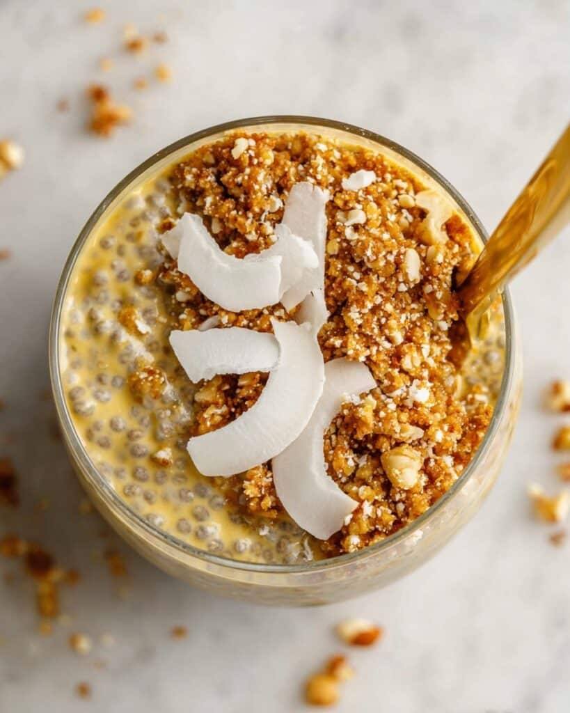 Mango Chia Pudding with Sticky Walnut Cardamom Crumble Recipe