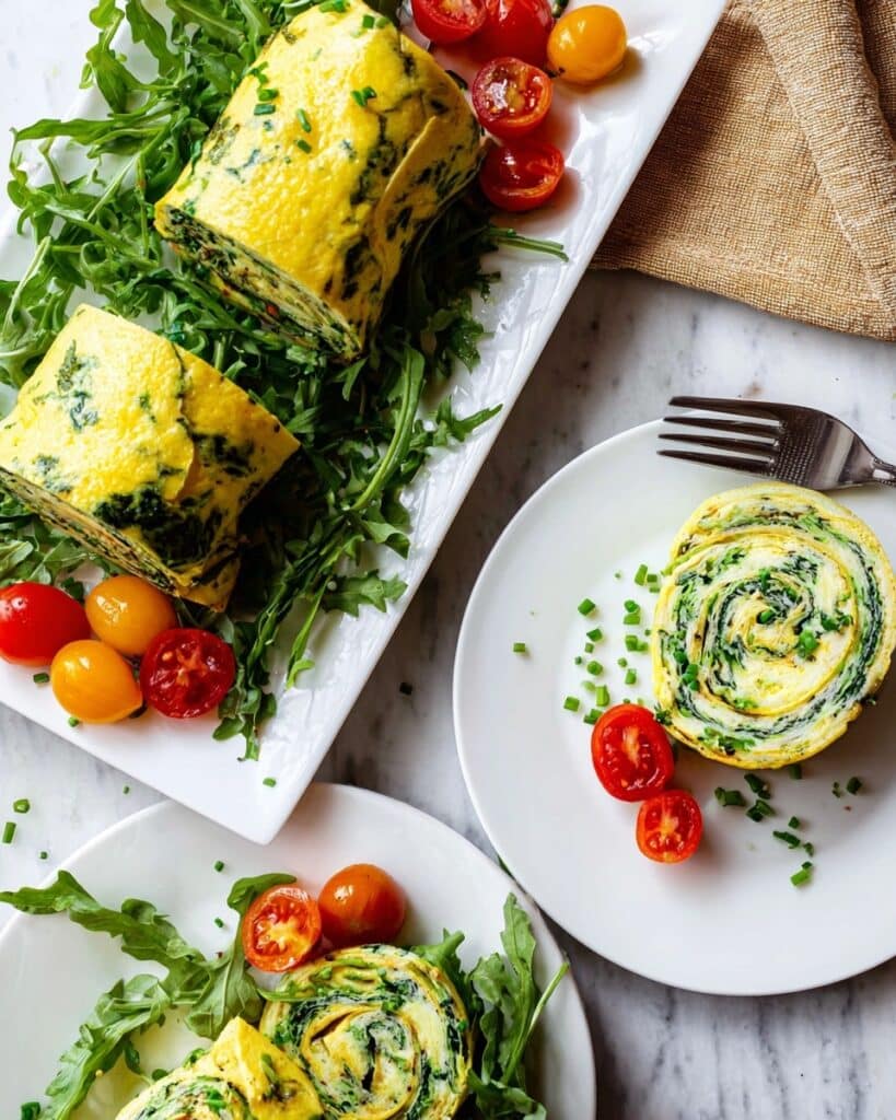 Rolled Spinach Omelet Recipe