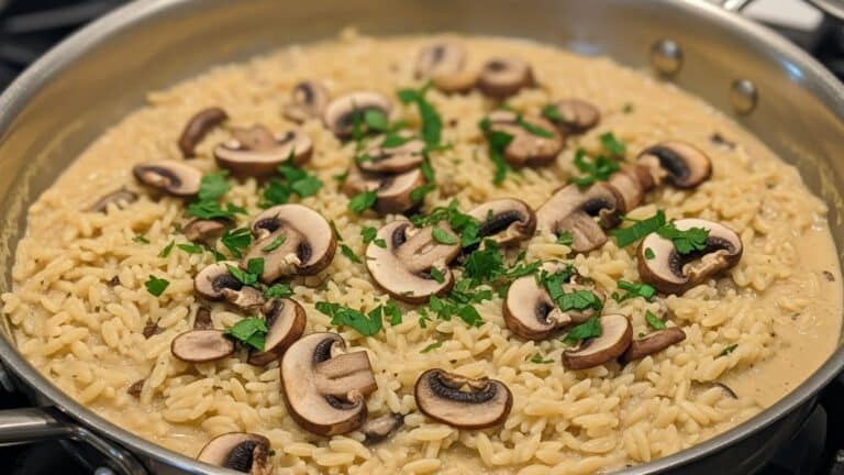 One-Pot Creamy Mushroom Orzo Recipe