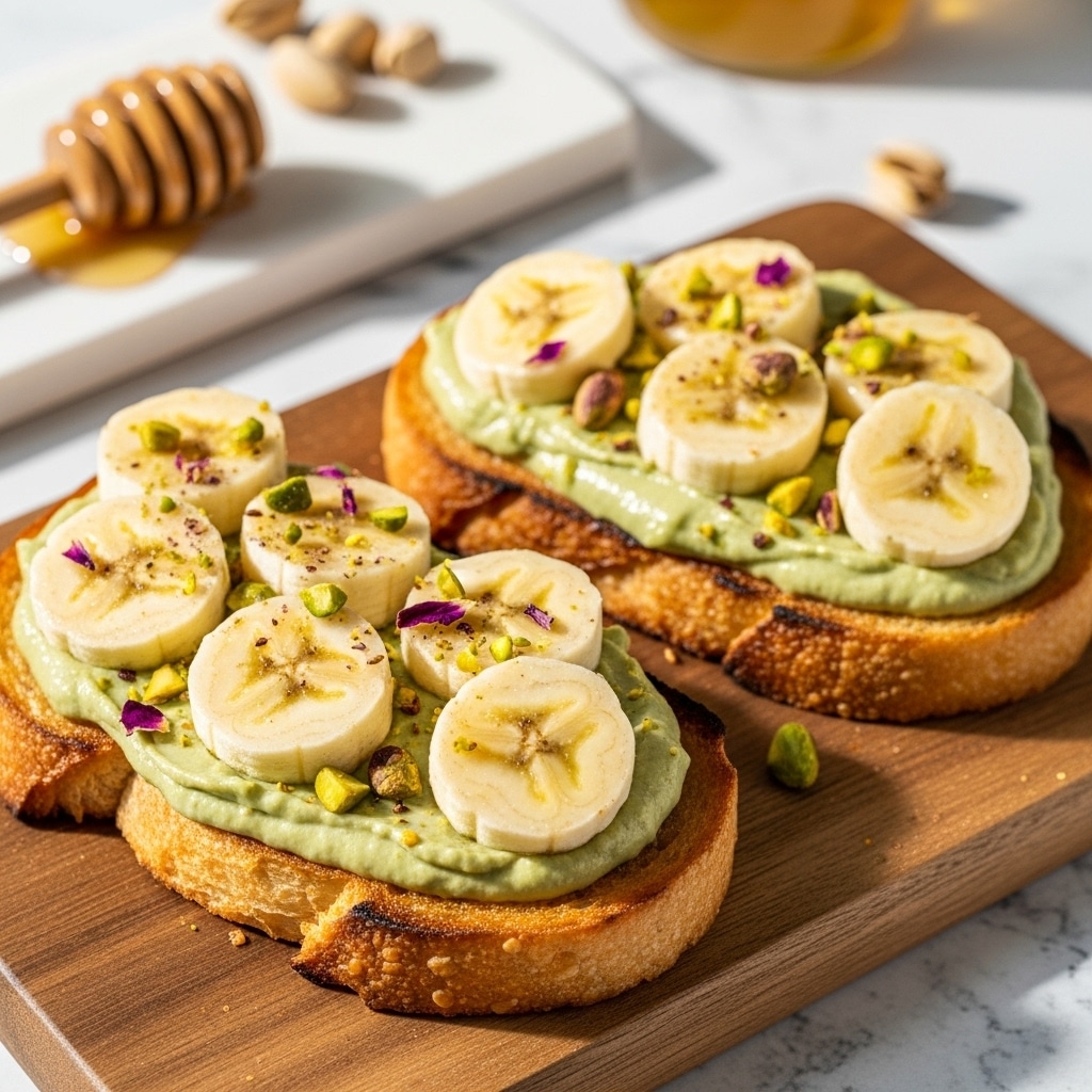 Banana Toast with Pistachio Cream Recipe