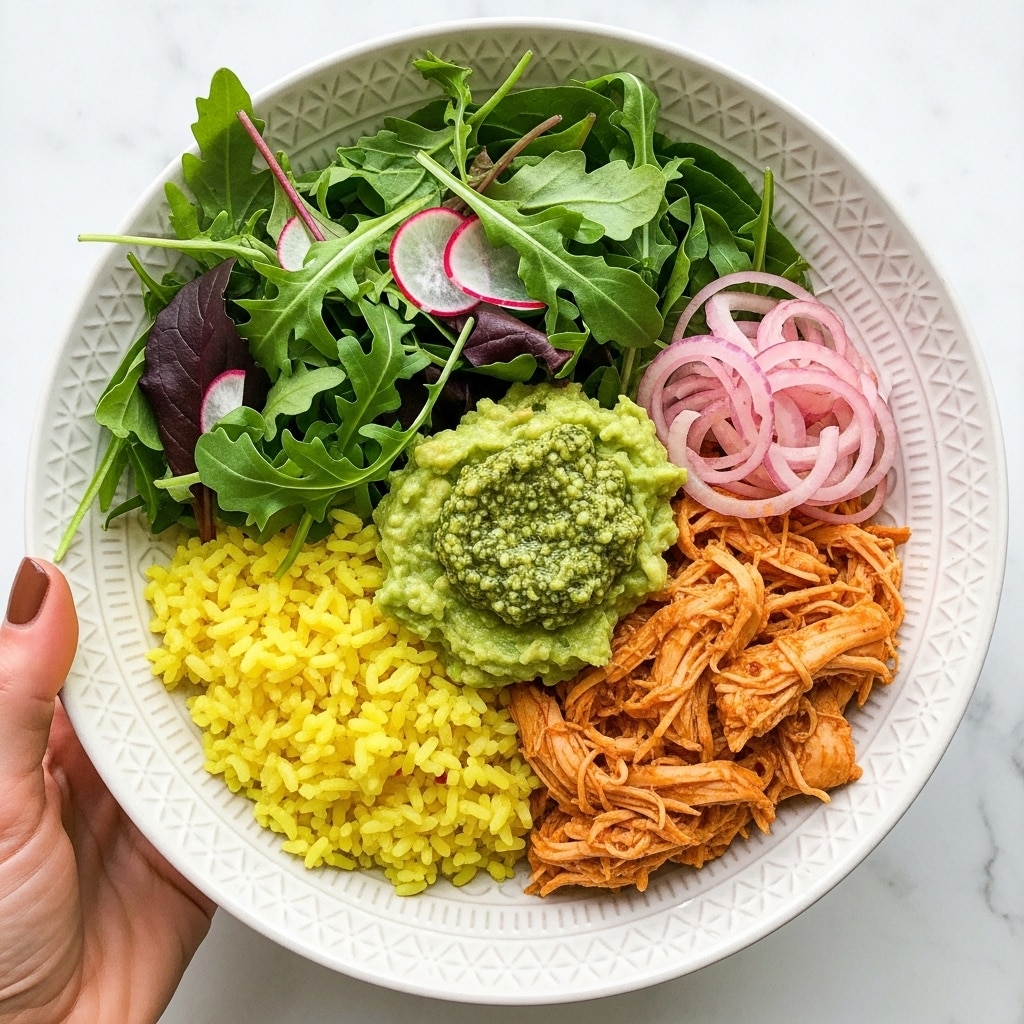Crockpot Chicken Bowls with Yellow Rice and Cilantro Pesto Recipe