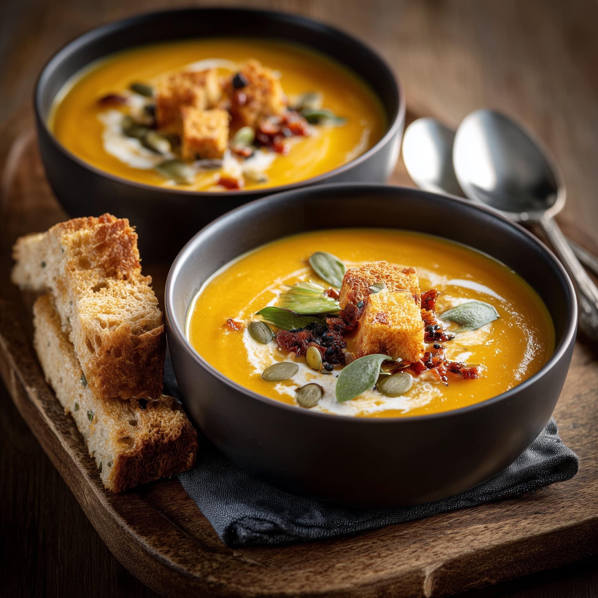 Creamy Vegan Pumpkin Soup Recipe - Recipe Image