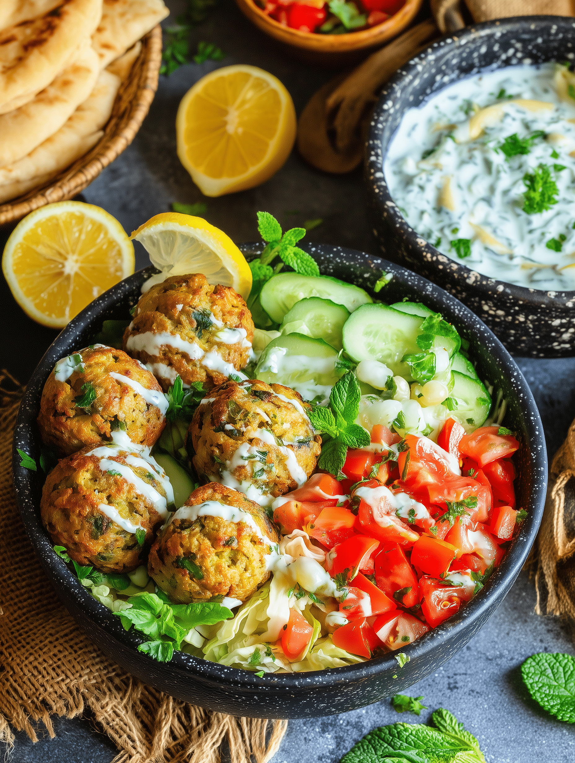 Spinach Falafel Hummus Bowl Recipe - Recipe Image
