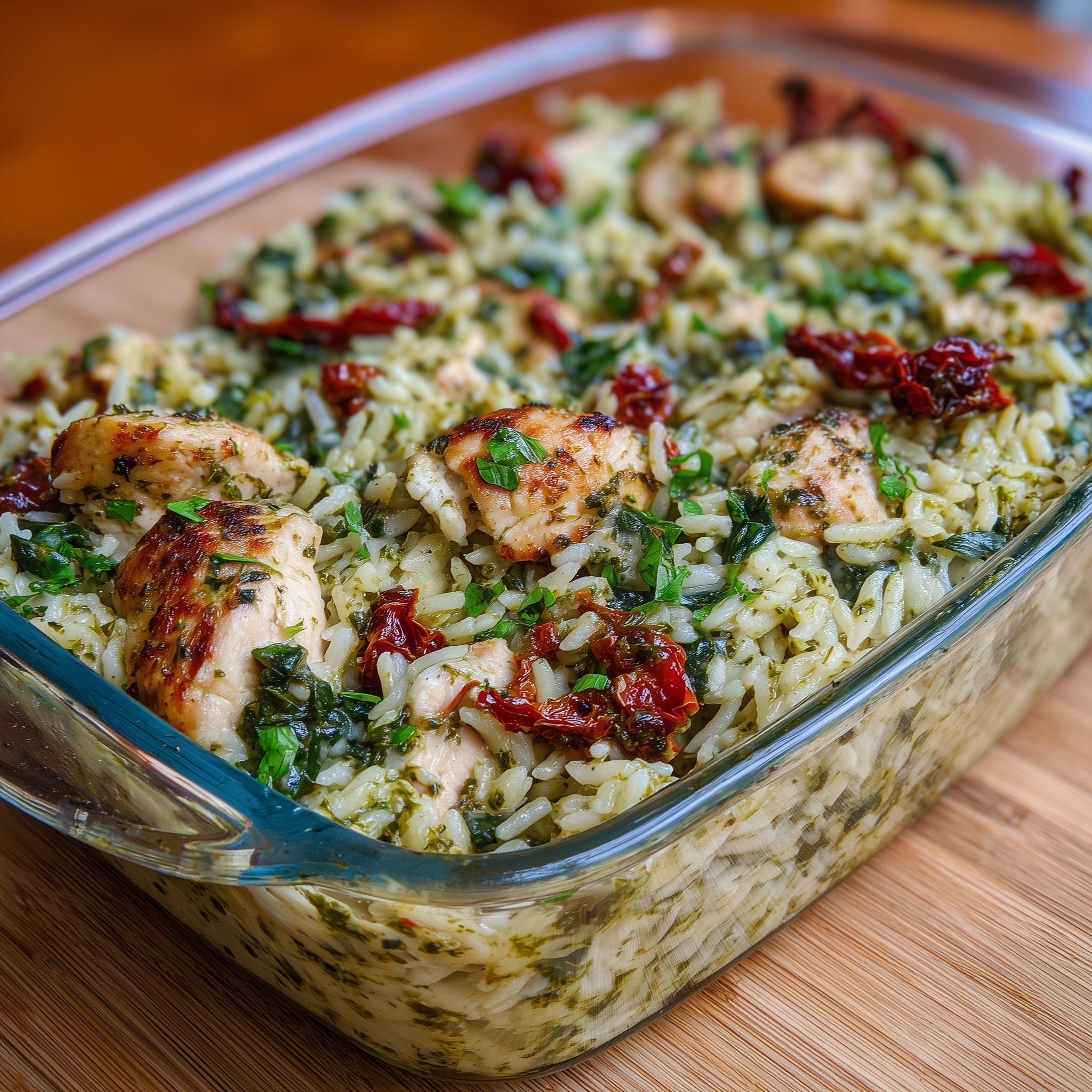 Creamy Spinach Ricotta Chicken Traybake Recipe - Recipe Image