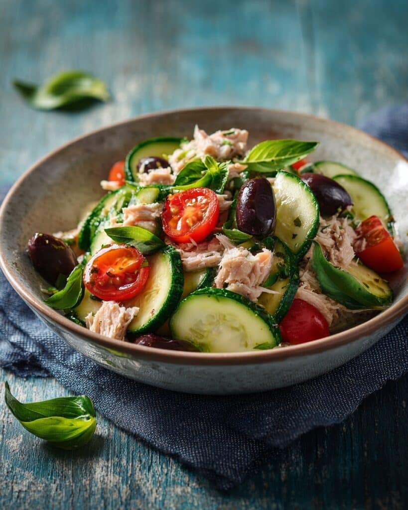 Mediterranean Tuna Salad with Creamy Feta Dressing Recipe
