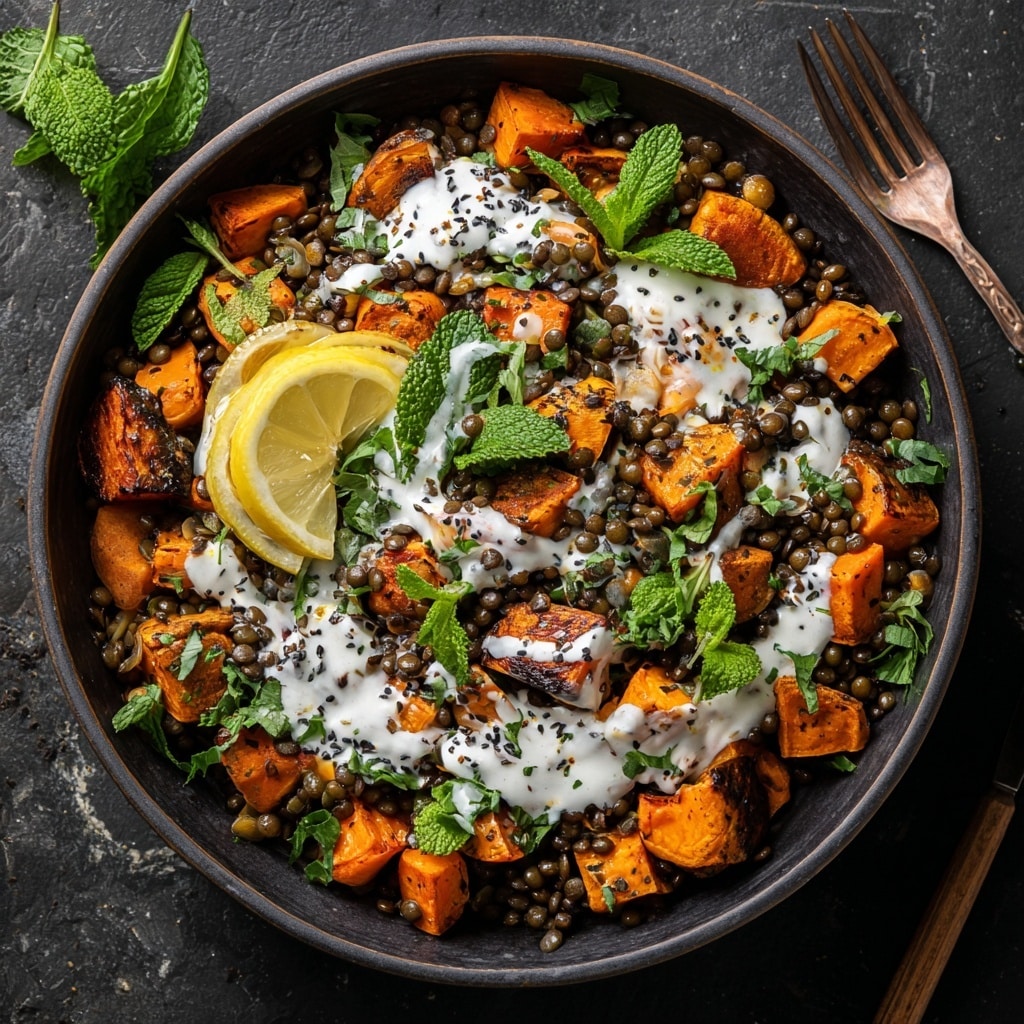 Maple Sweet Potato Salad with Whipped Tahini Recipe - Recipe Image