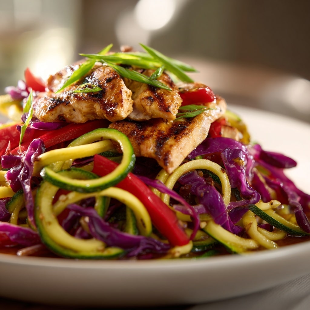 Ginger Chicken & Green Bean Noodles Recipe - Recipe Image