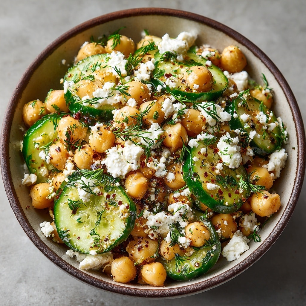 Feta Chickpea Salad with Fresh Herbs and Lemon Dressing Recipe - Recipe Image