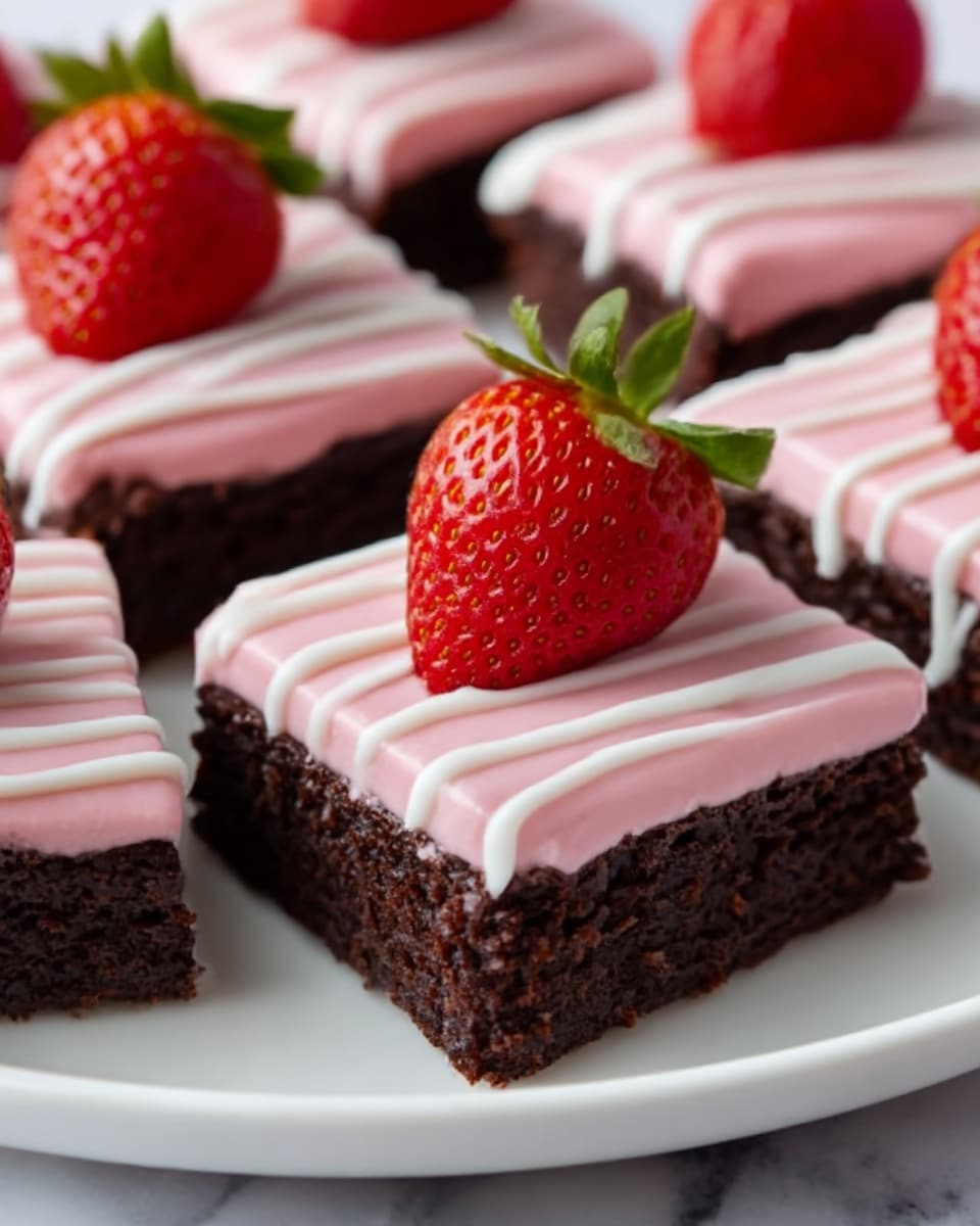 Strawberry Frosted Heart-Shaped Brownies Recipe