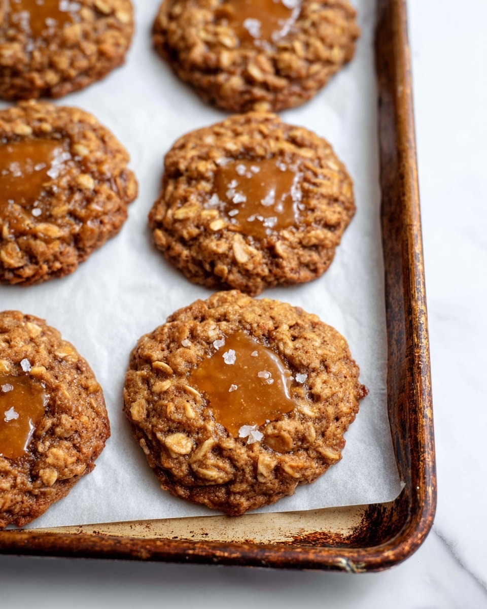 Caramel Oatmeal Cookies with Toffee Bits and Flaked Salt Recipe - Recipe Image